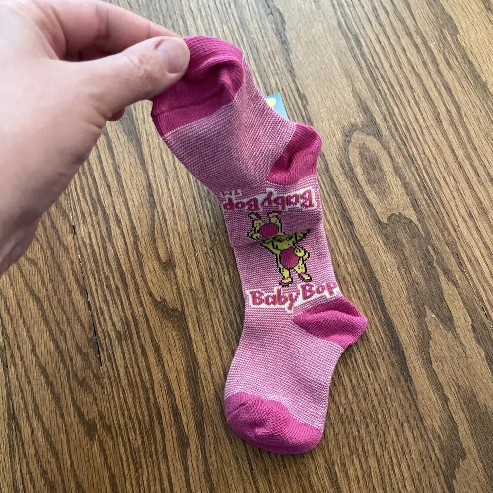 Vintage Barney Toddler Socks 2-4 Years Character Socks Baby Bop New Old Stock